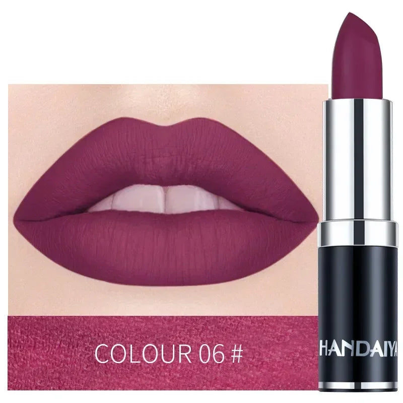 1PC Nude Waterproof Lipstick Matte Pumpkin Color Lipstick Vitamin E Moisturizing Water-Resistant Profissional Lipstick HIP 06