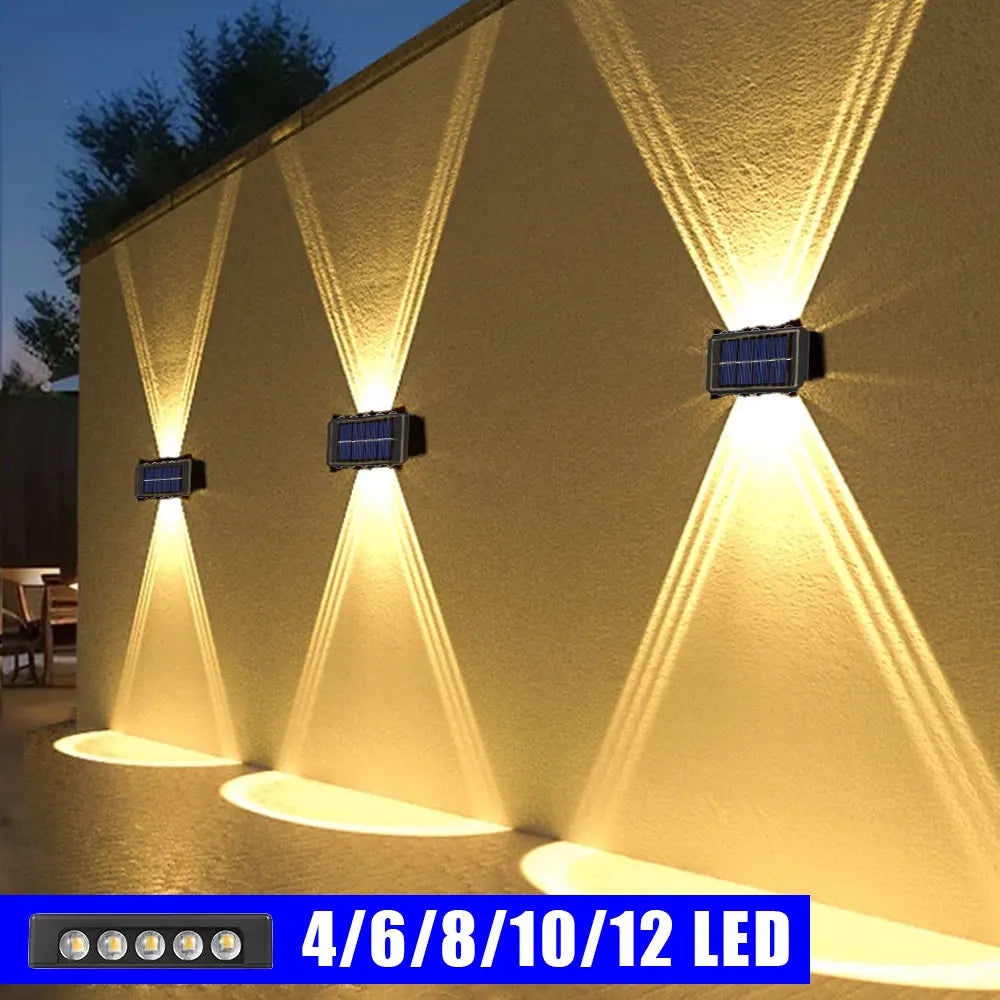 Heinast Solar Outdoor Wall Lamp IP65 Warm LED Up Down Light Solar Wall Light HIP