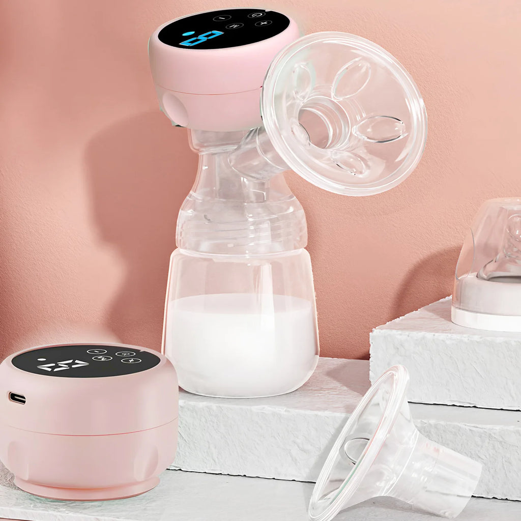 2-in-1 Portable Electric Breast Pump with Bottle – Pink Electric Breast Pump HIP