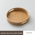 Round Wooden Serving Tray with Handle | 25–40cm Sizes Wooden Serving Tray HIP 30cm