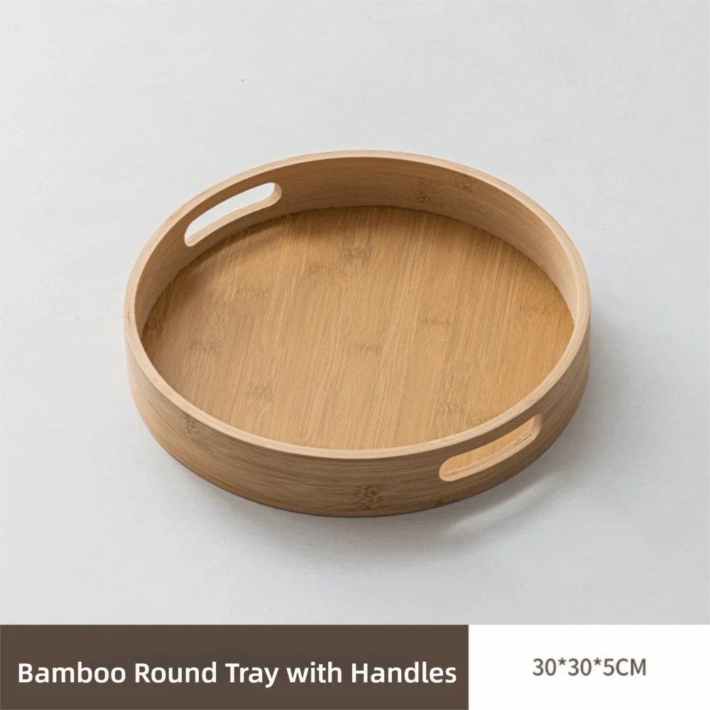 Round Wooden Serving Tray with Handle | 25–40cm Sizes Wooden Serving Tray HIP 30cm