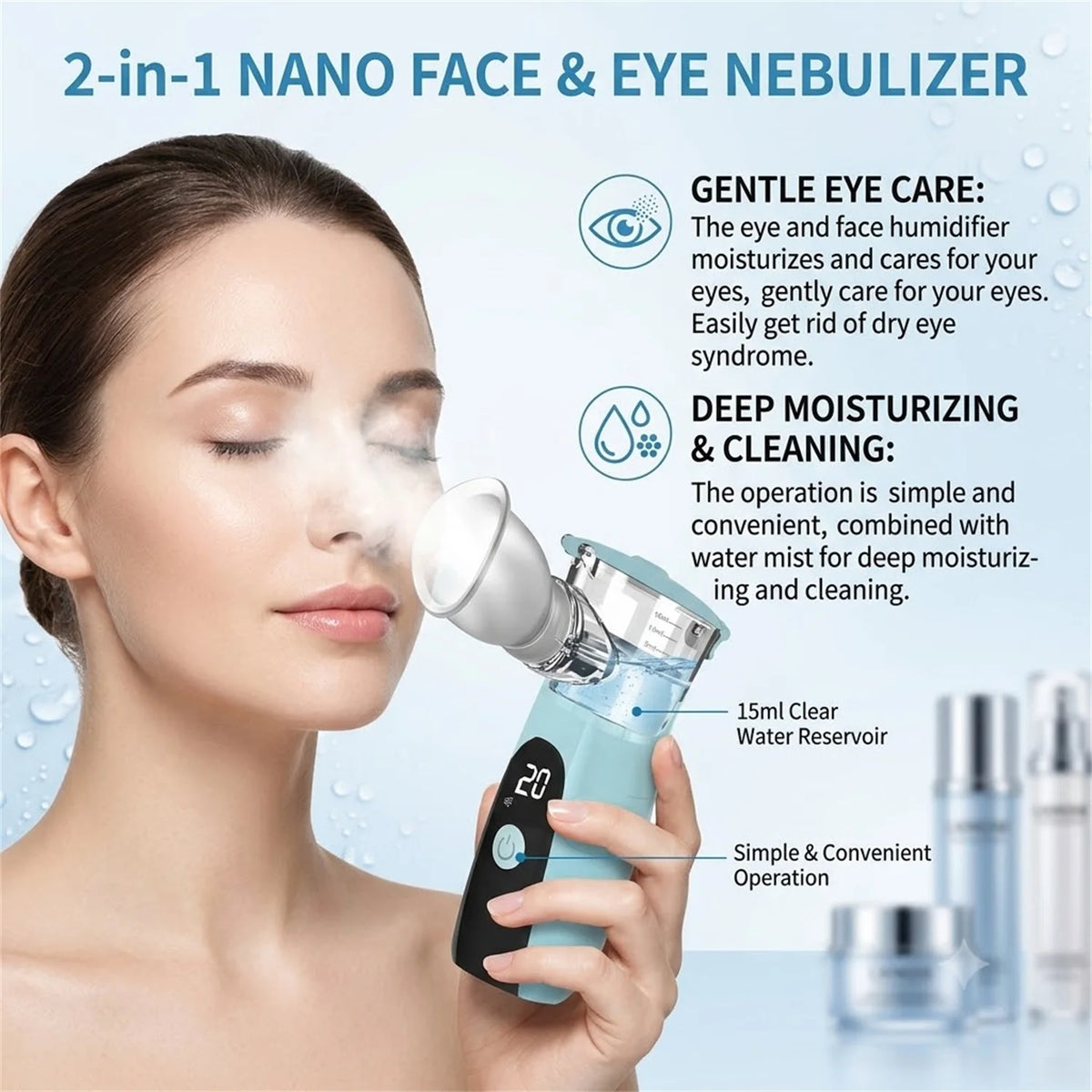 Nano Face & Eye Mist Sprayer – Portable Beauty Steamer Eye Mist Sprayer HIP