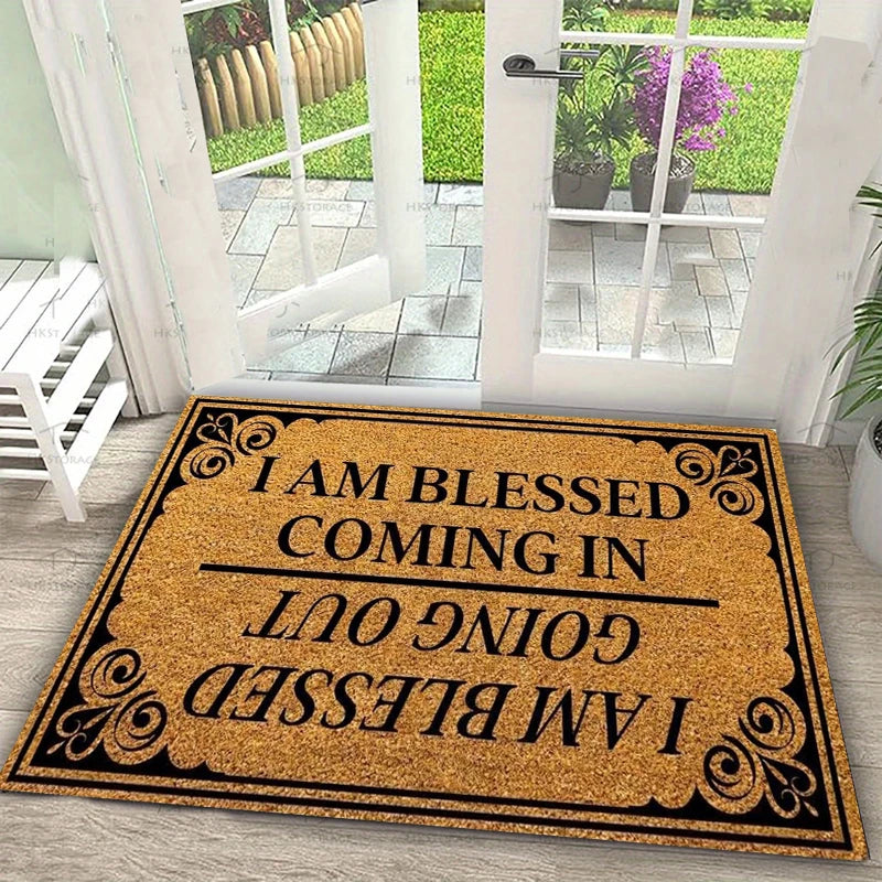 Funny "I Am Blessed" Welcome Doormat – Indoor & Outdoor Welcome Doormat HIP 2 40x60cm-Felt