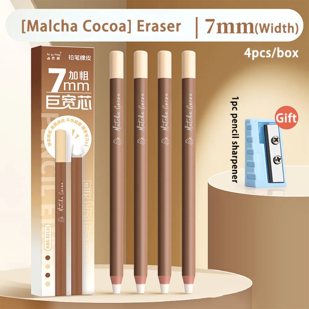 4-Pack Colorful Pencil Erasers – Wide Core, No Marks Left Pencil Eraser Set HIP Set C