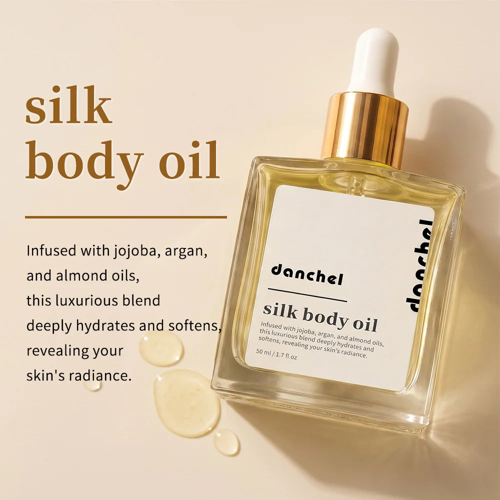 Silk Body Oil Women Firming Anti Aging Moisture Crepey Hydrate After Shower Scented Organic Premium Blend Body Care HIP