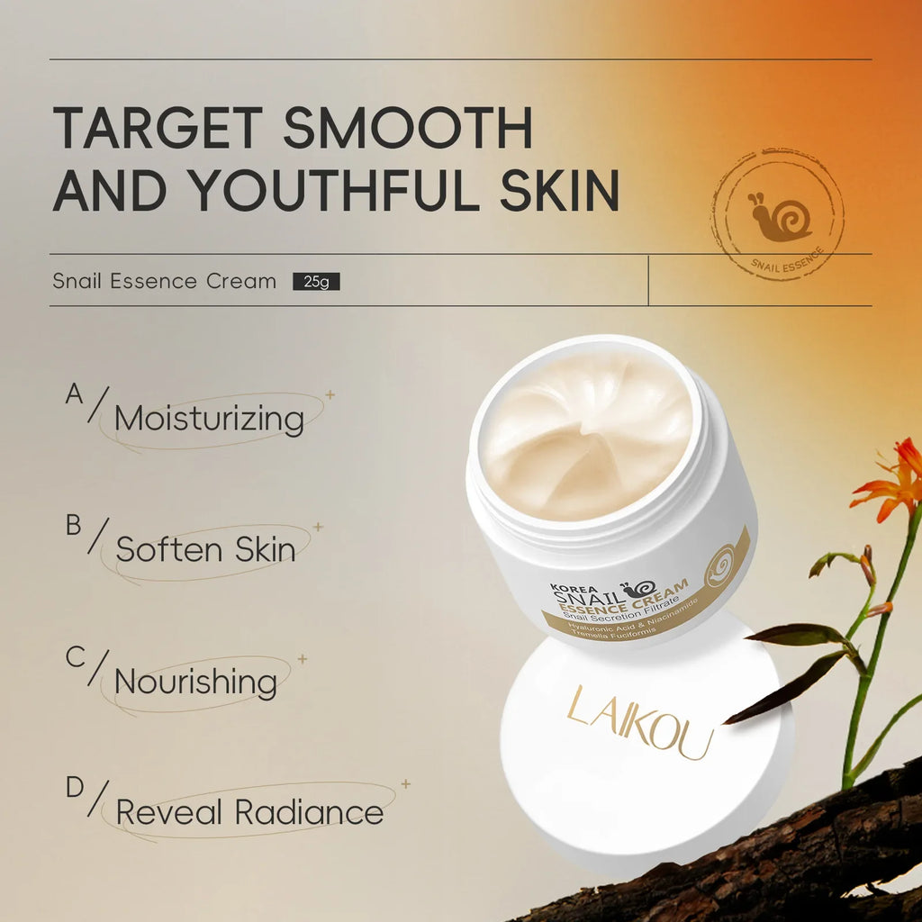 LAIKOU Snail Essence Face Cream 25g – Moisture & Firming Face Moisturizer Cream HIP
