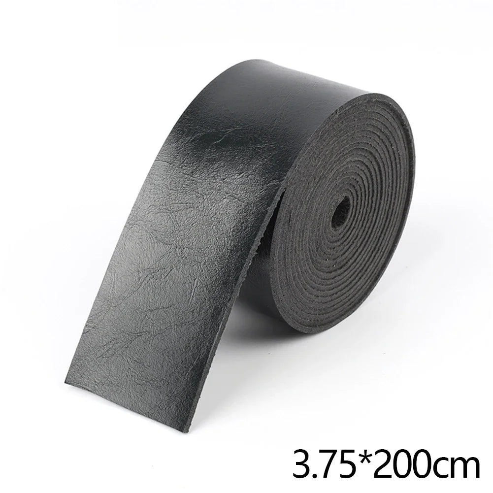Microfiber Leather Straps 2M Glossy Surface Diy Material For Bag Handle Belt Jewelry Clothing Craft Making Decor HIP 3.75X200cm-Black