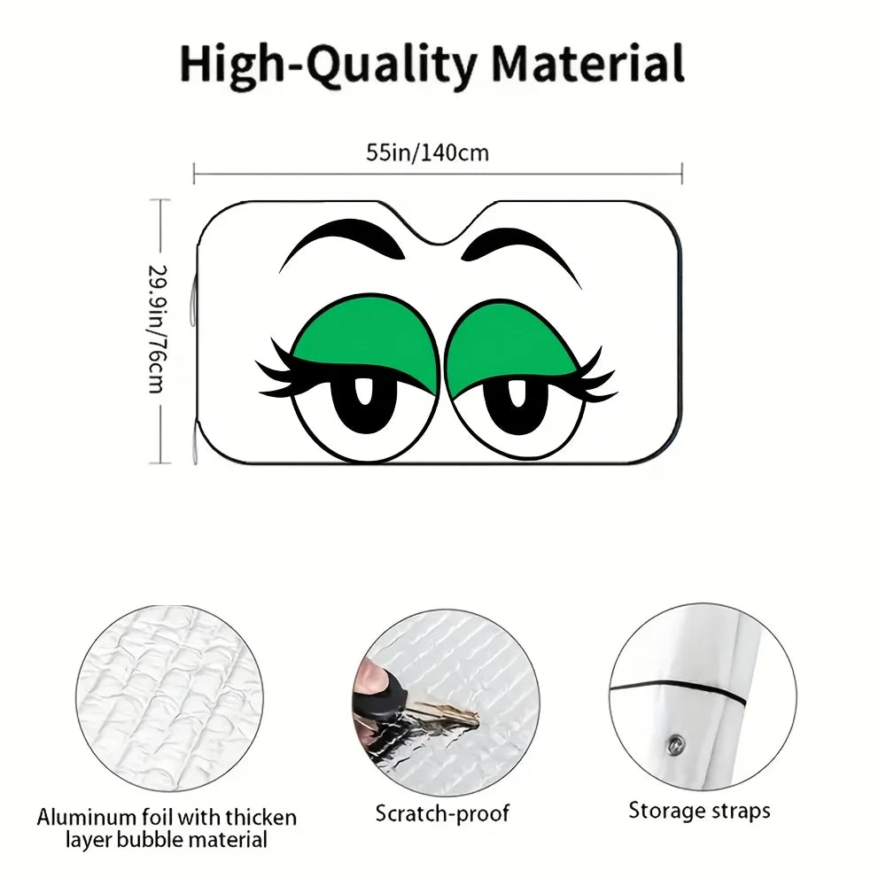 Cartoon Eyelashes Foldable Car Windshield Sunshade – Universal Car Windshield Sunshade HIP