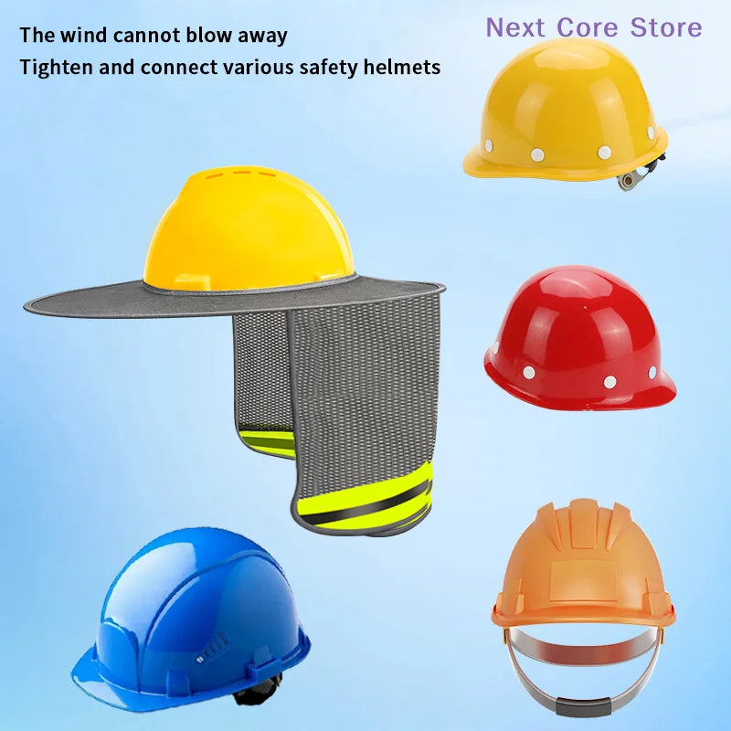Safety Helmet Sun Shade Neck Shield with Reflective Stripe Safety Helmet Accessory HIP