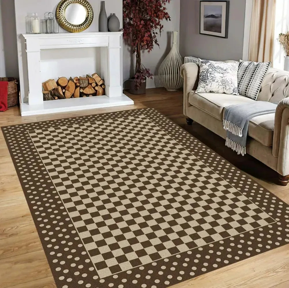 Checkerboard Polka Dot Area Rug – Modern Home Décor Mat Area Rug HIP