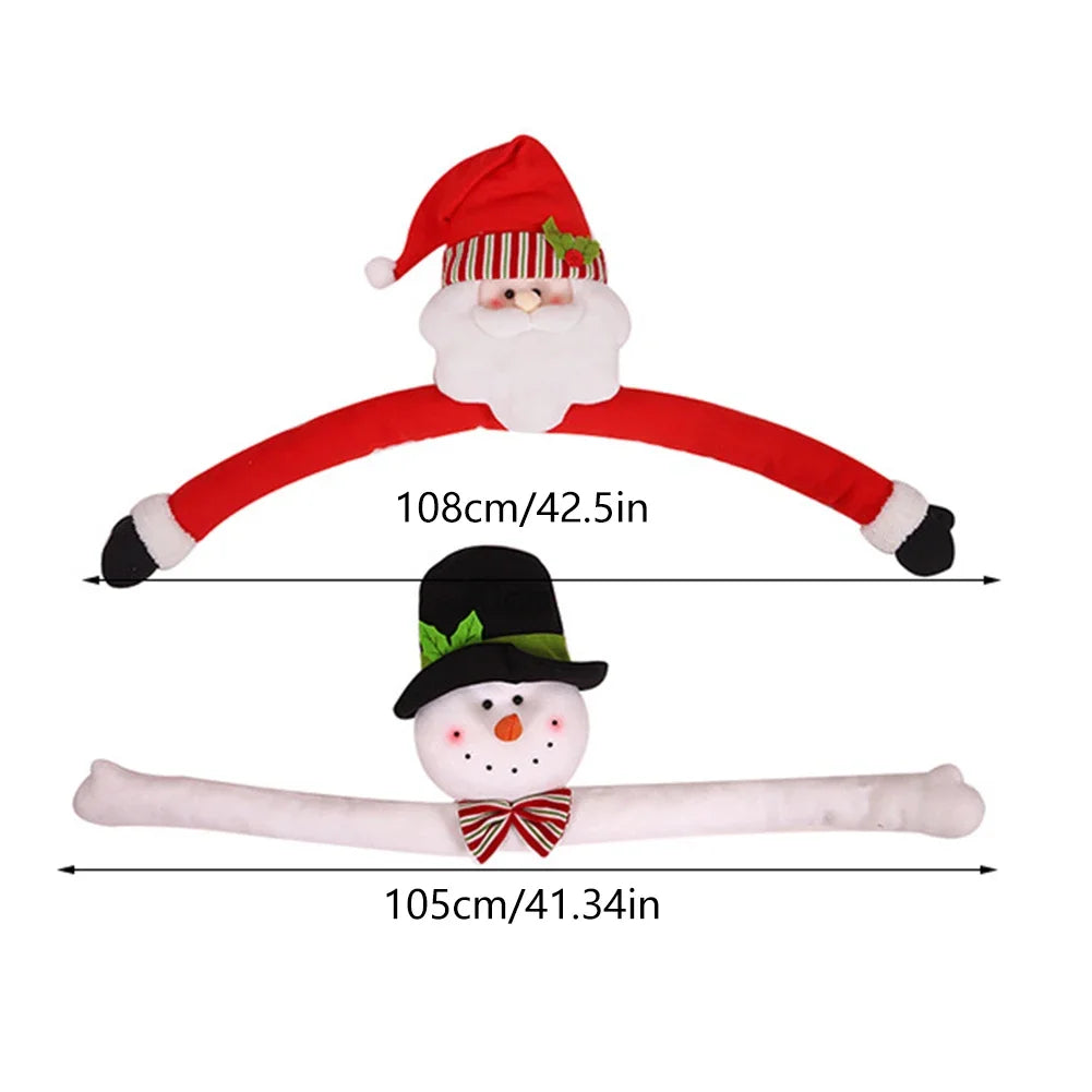 Santa Snowman Christmas Tree Topper Ornament Hugging Tree Crown Funny Gift Idea Scene Setter Decor HIP