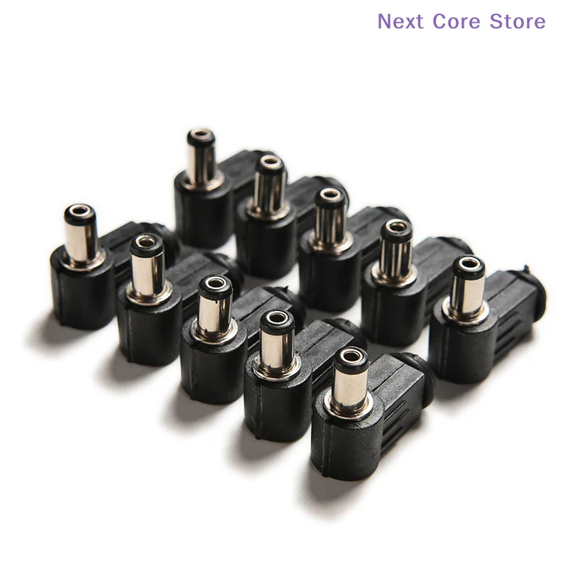 10-Pack Right Angle DC Power Male Plug 2.1x5.5mm Connectors DC Power Connector HIP