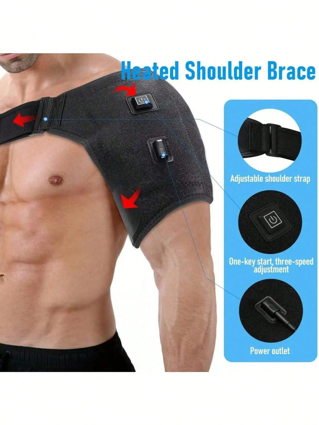 Heated Shoulder & Knee Vibrating Pad – Warmth for Joints Heated Vibrating Wrap HIP