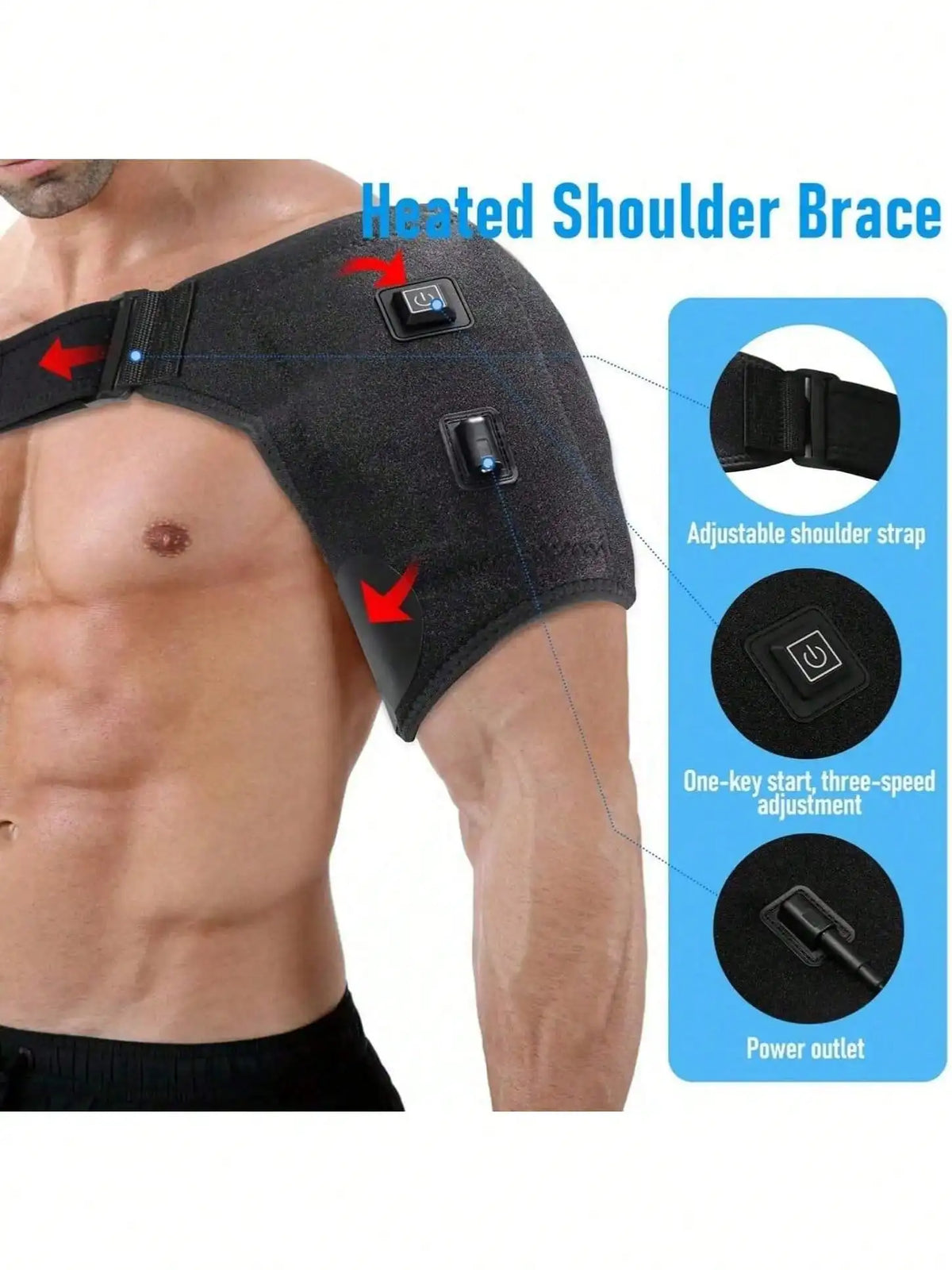 Heated Shoulder & Knee Vibrating Pad – Warmth for Joints Heated Vibrating Wrap HIP