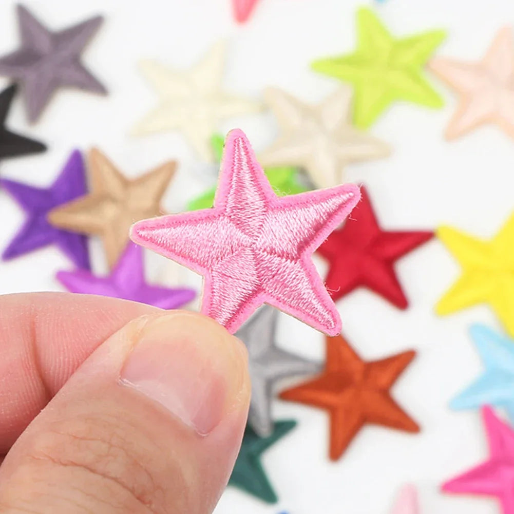 10 Pcs Small Star Embroidery Iron Patch Stickers DIY Clothing Decoration and Repair Clothing Patches Clothing Sewing Supplies HIP