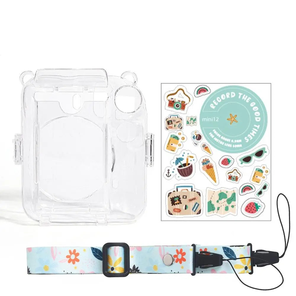 Fujifilm Instax Mini 12 Clear Protective Case with Stickers Camera Protective Case HIP D