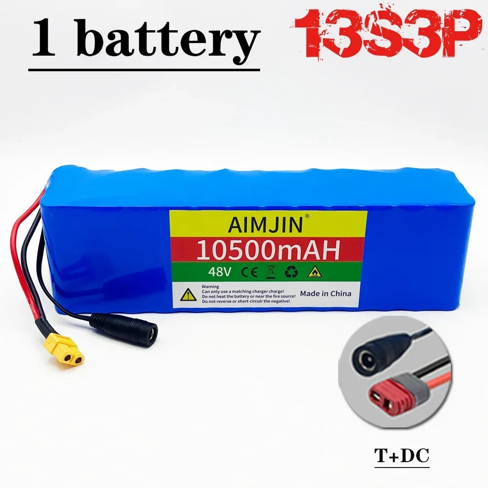 48V 10.5Ah 13S3P Li-Ion E-Scooter Battery Pack + BMS & Charger E-Scooter Battery Pack HIP T-DC China Mainland