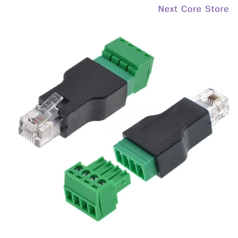 RJ11 6P4C Male to 4-Pin Screw Terminal Adapter | 1–2 Pack Phone Cable Adapter HIP