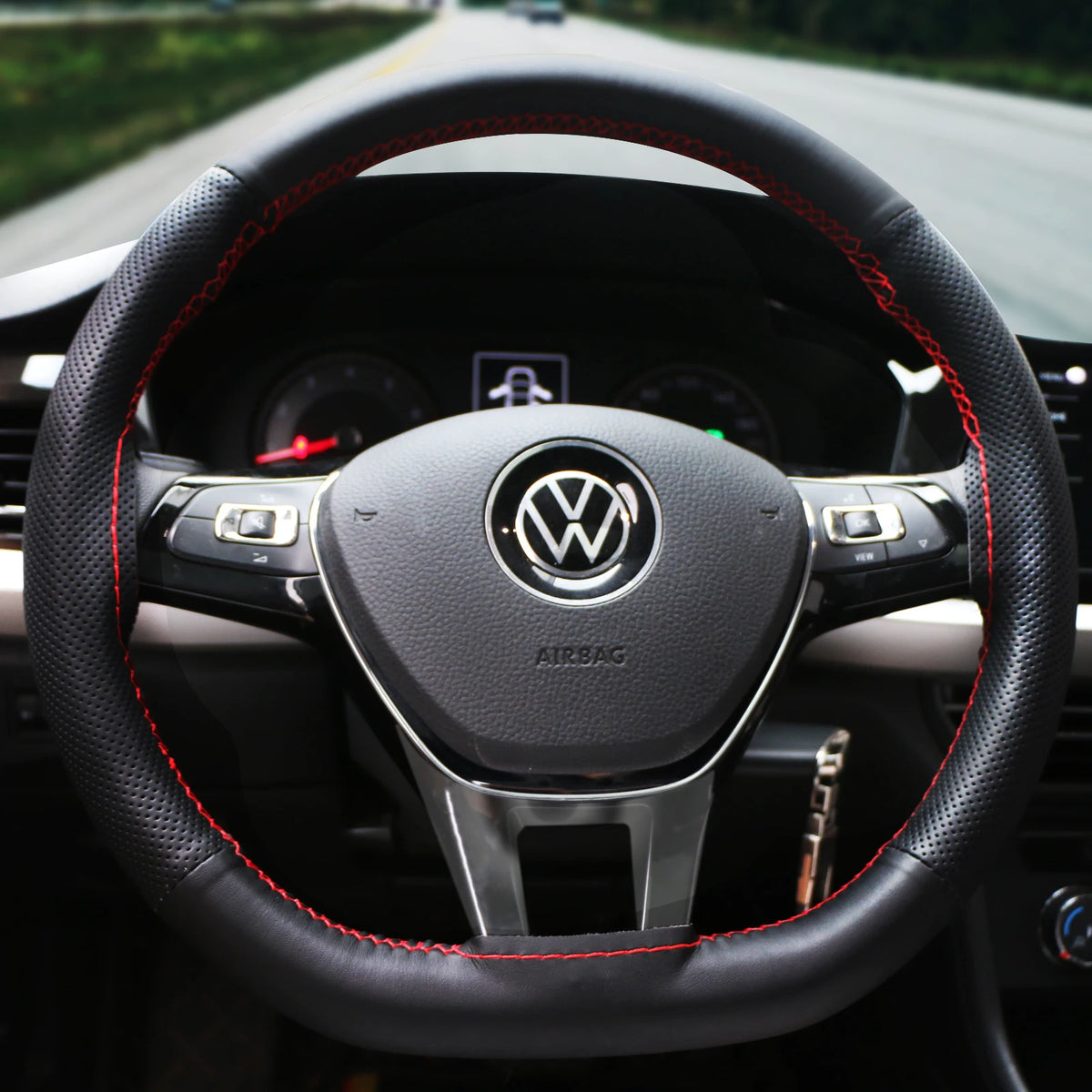 Nappa Leather Steering Wheel Cover – Universal 38cm DIY Steering Wheel Cover HIP