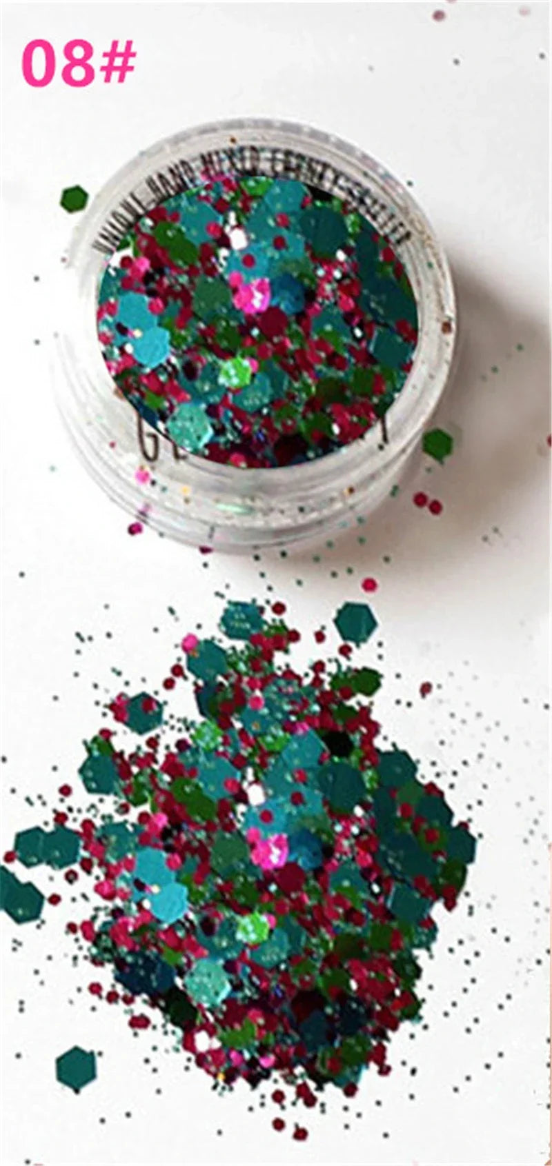 Eye Sequins Gel Mermaid Scale Face Body Lip Sequins Glitter Powder Eye Shadow Bright Polarized Dance Nail Decoration Makeup 50ML HIP 08