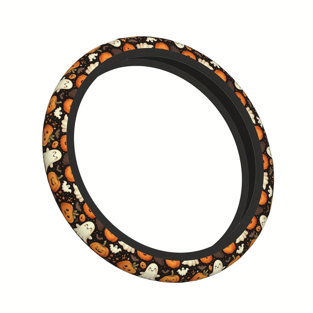 Halloween Neoprene Steering Wheel Cover – Ghosts & Pumpkins Steering Wheel Cover HIP