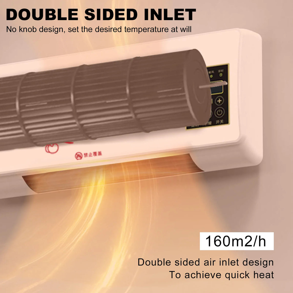 Space Heater Fan Electric Heater Space Heater Fan 2000W Wall Mount Remote Control Touch Display Timer Quiet AC Heater HIP
