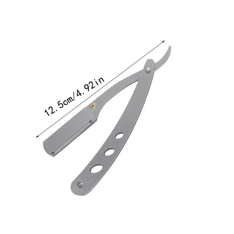 Men's Folding Straight Razor – Stainless Steel Barber Shaver Folding Straight Razor HIP