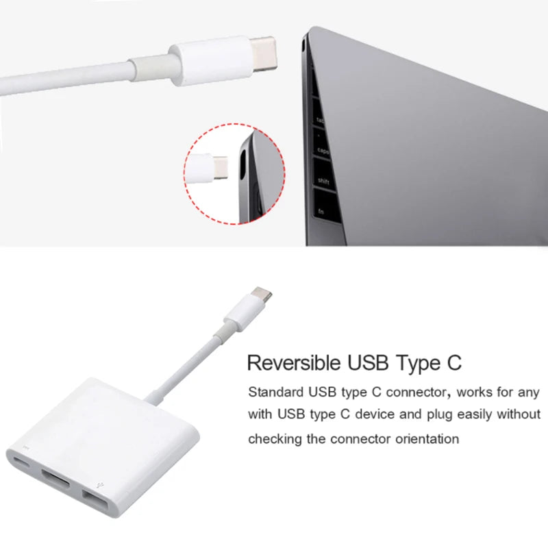 USB-C to HDMI 4K Adapter Hub – USB 3.0 & Type-C Charging USB-C Multiport Adapter HIP