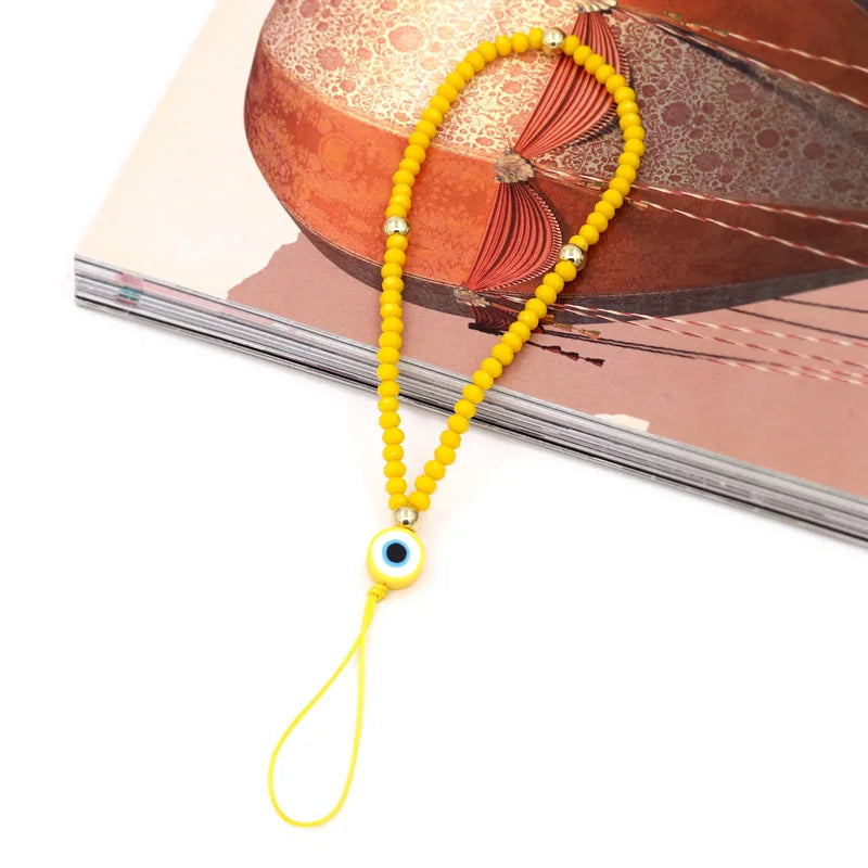 Fashion Jewelry Wholesale Phone Chain Multicolor Crystal Evil Eye Phone Charm Lanyard Strap for Phone Decoration Accessories HIP A004g2