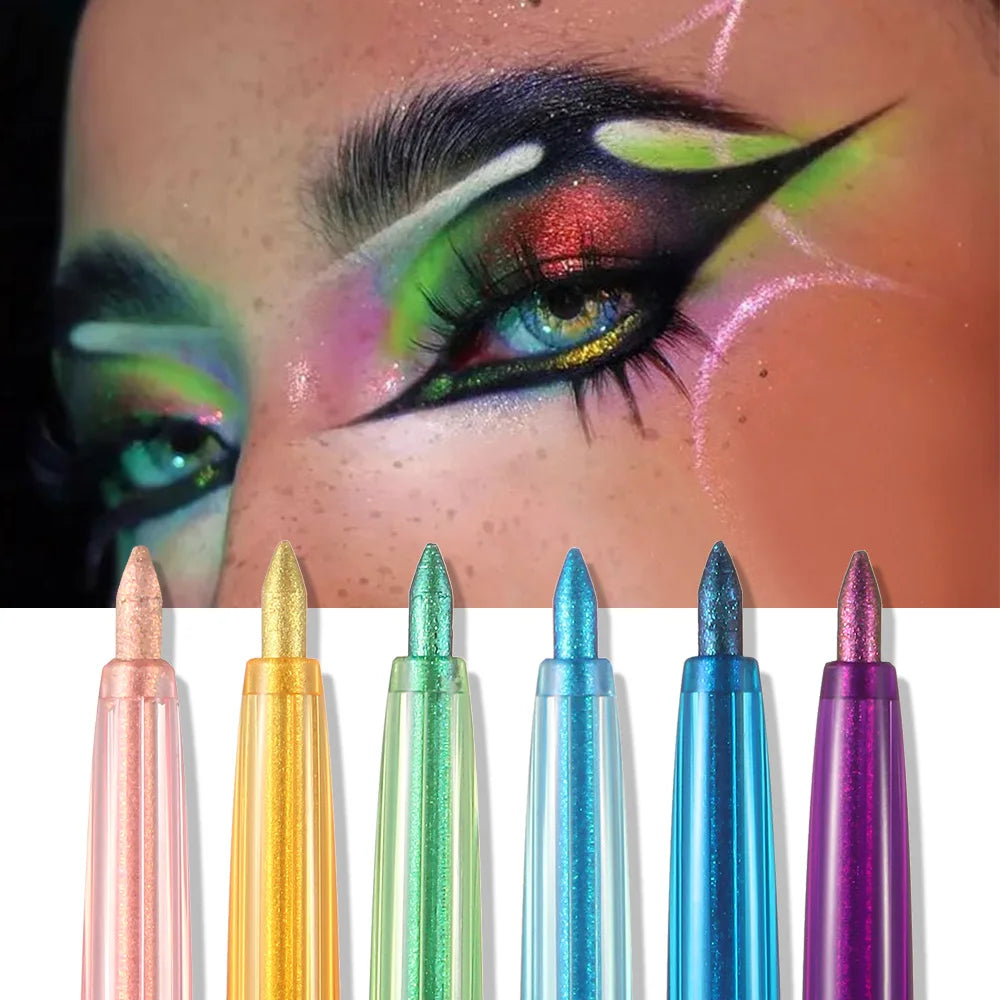 Shiny Chameleon Green Eyeliner Gel Metallic Eyeshadow Multicolor Eye Liner Pearlescent Polarized Glitter Eye Pigment Makeup HIP