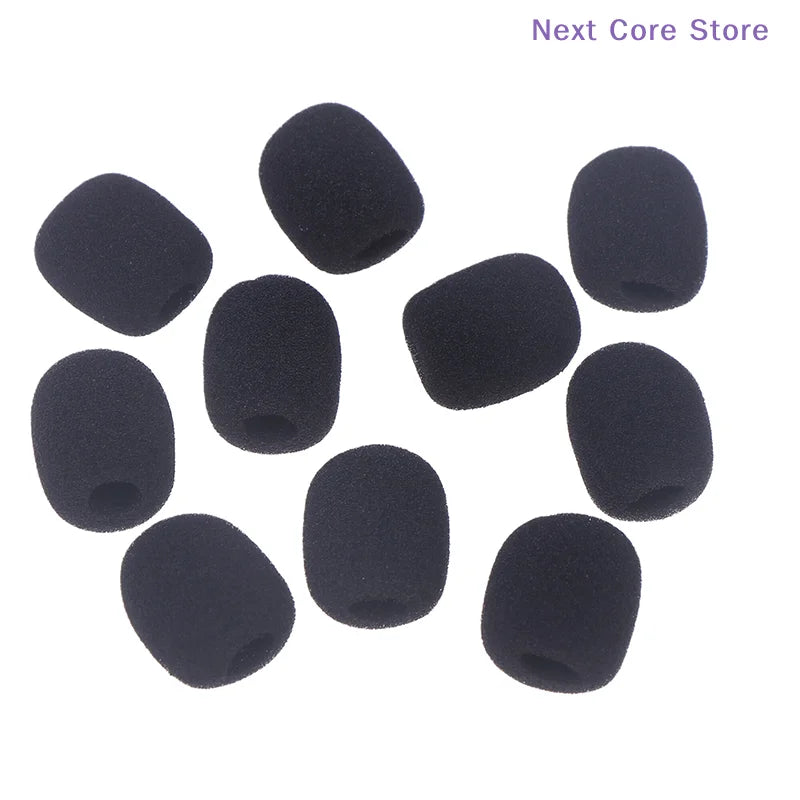 10-Pack Black Sponge Mic Covers for Helmet Bluetooth Intercoms Microphone Sponge Cover HIP