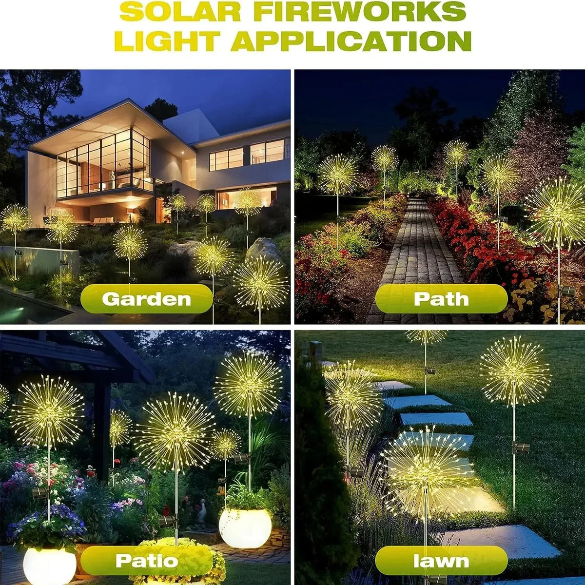 Solar Firework LED Garden Lights – Waterproof Dandelion Lawn Lamp Solar Garden Light HIP