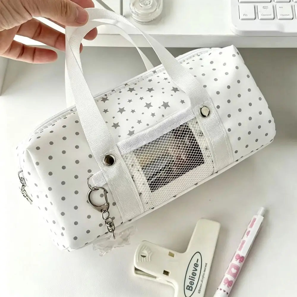 Polka Dot Bow Pencil Case – Large Capacity Stationery Pouch Pencil Case Pouch HIP