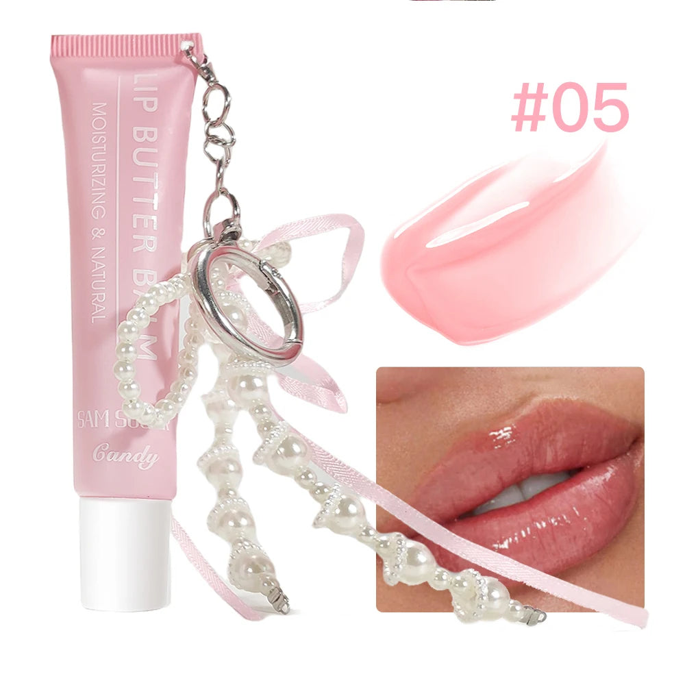 SAM SUGAR Pearl Chain Lip Butter Balm – Mirror Gloss Shine Mirror Lip Gloss HIP 05