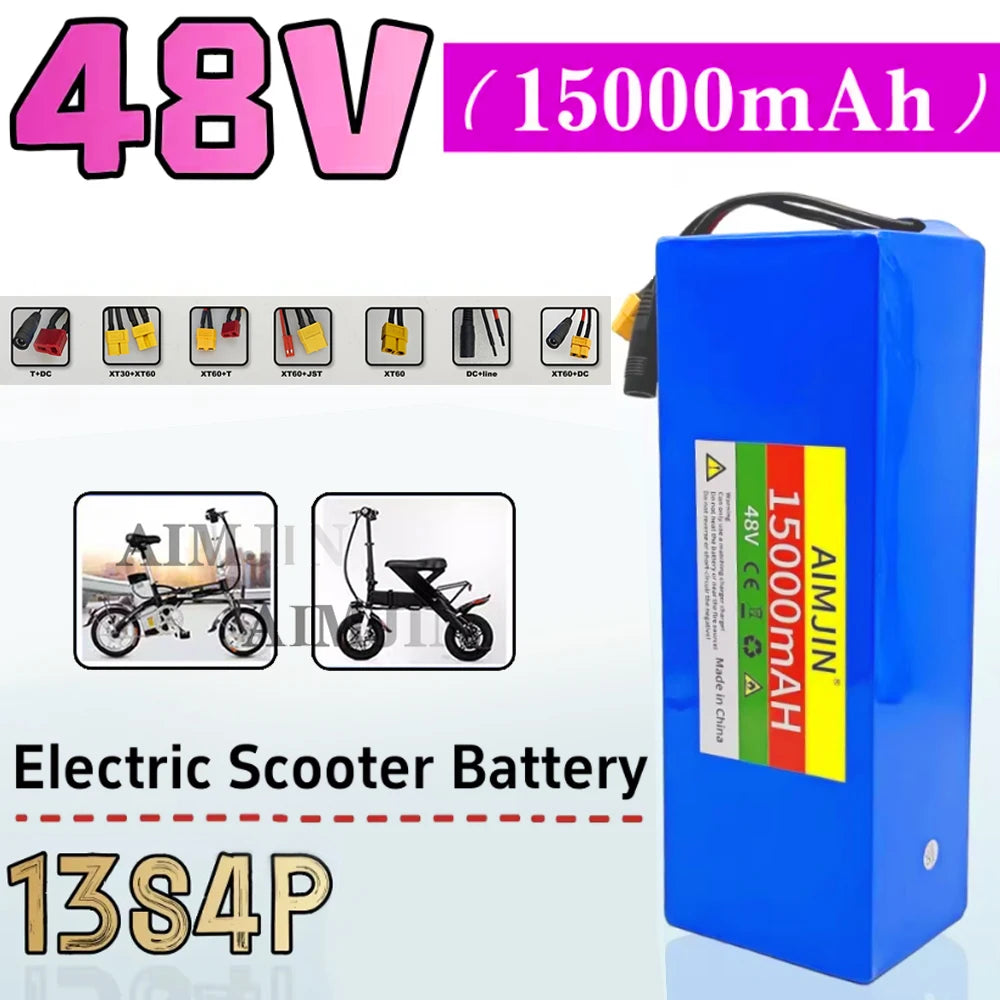 48V 15Ah Lithium-Ion Battery Pack 13S4P BMS – Electric Scooter E-Scooter Battery Pack HIP