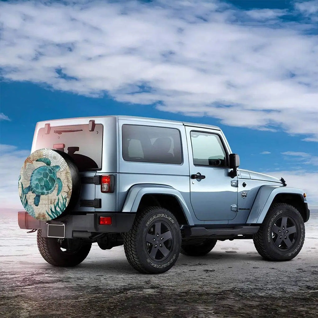 Sea Turtle Spare Tire Cover SUV RV Trailer – 14 to 17 Inch Spare Tire Cover HIP