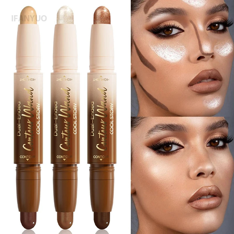 Fair Deep Contour Stick Facial Foundation Concealer Matte Pearlescent Highlighter Nose Shadow V Face Outline Shape Sculpt Wand HIP