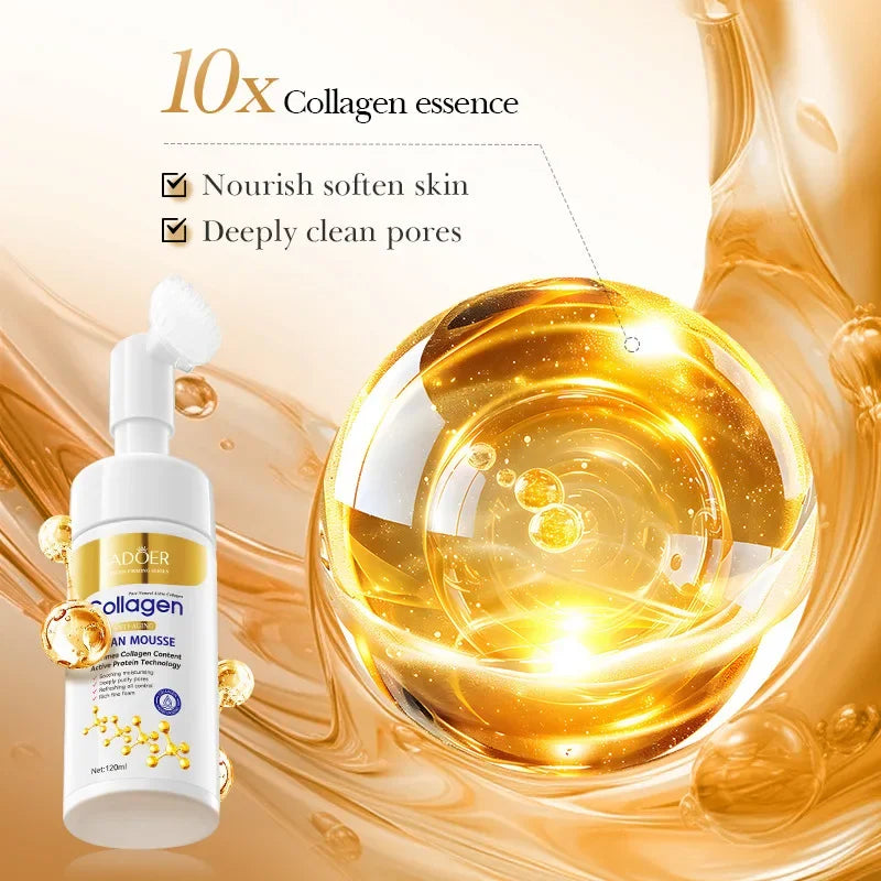 SADOER Collagen Mousse Facial Cleanser – Firm & Moisturize Foam Facial Cleanser HIP