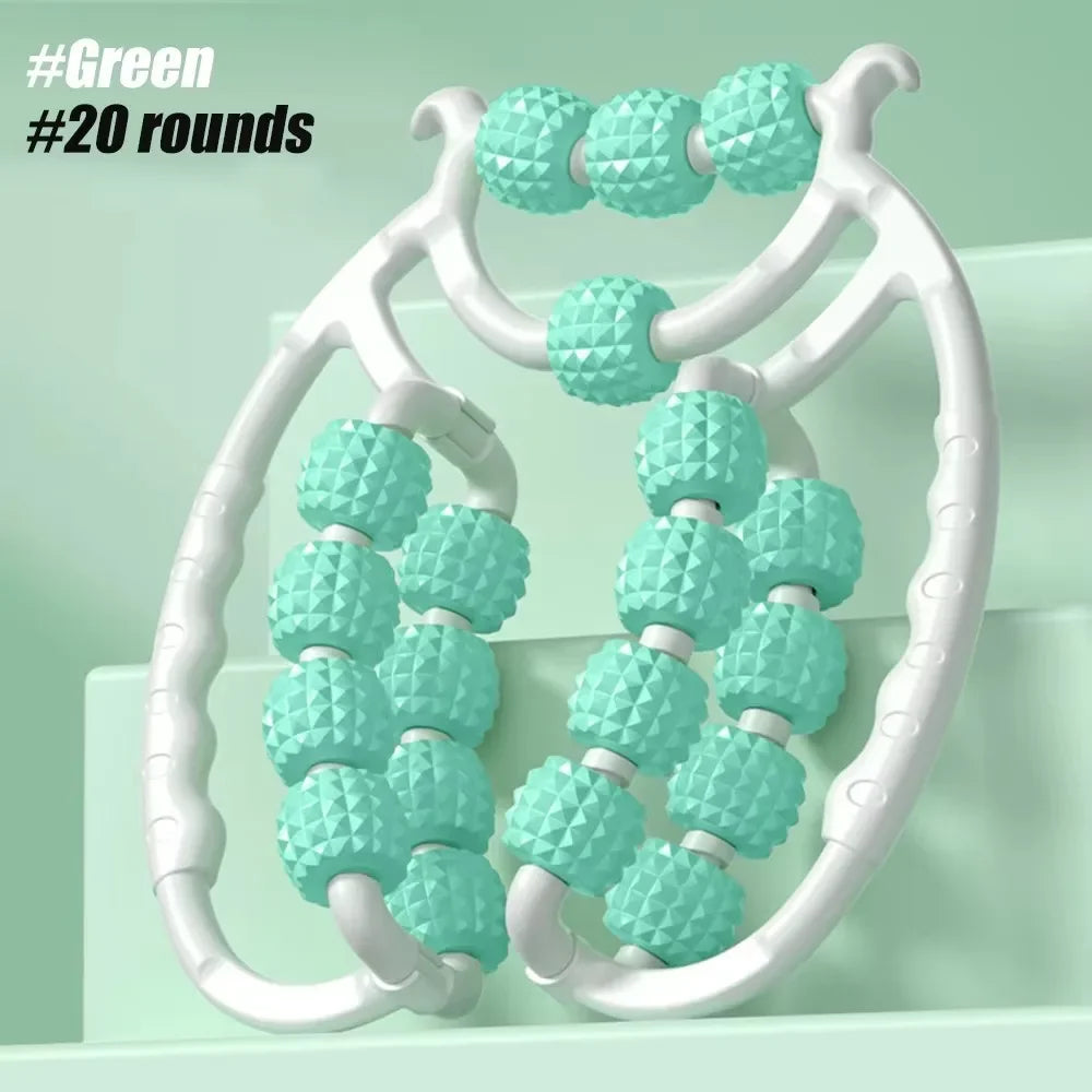 360° Muscle Roller Massager – 20-Wheel Leg, Neck & Arm Muscle Roller Massager HIP Green