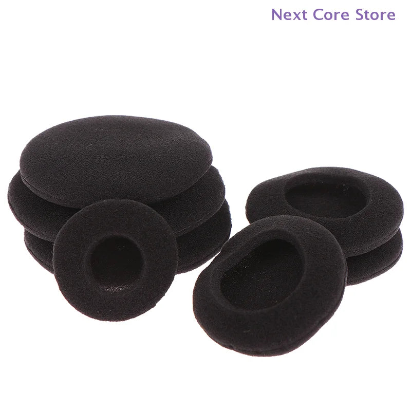 10-Pack Round Foam Ear Pads for Earhook Headphones – 4 Sizes Headphone Ear Pads HIP