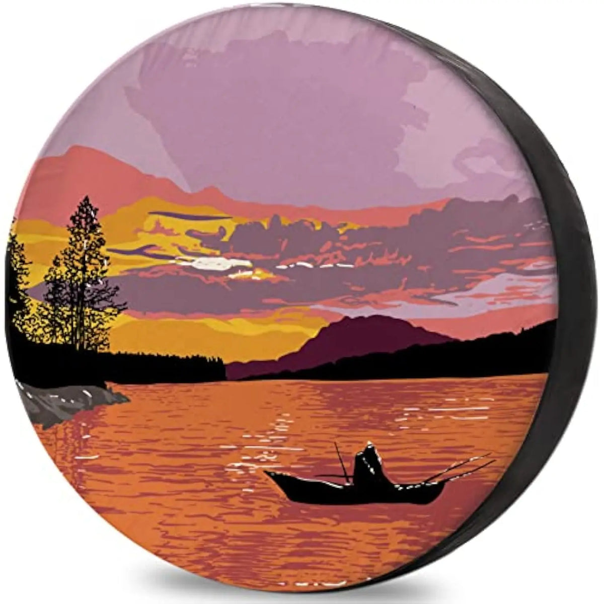 Sunset Fisherman Spare Tire Cover – Waterproof SUV RV Wheel Cover Spare Tire Cover HIP Acquiesce 17 in