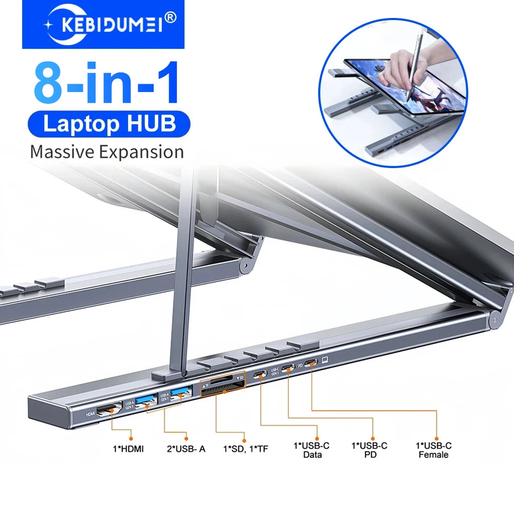8-in-1 USB-C Docking Station – 4K HDMI, 100W PD, USB 3.0 USB-C Docking Station HIP