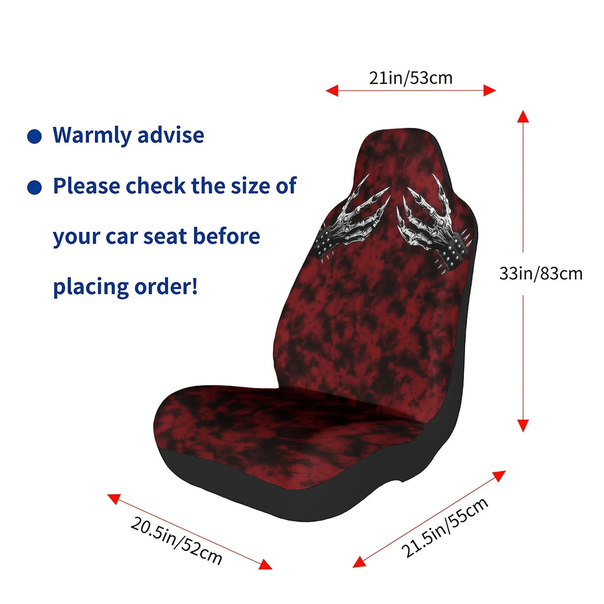 Metal Claw Dark Red Car Seat Cover – All-Season Polyester Car Seat Cover HIP