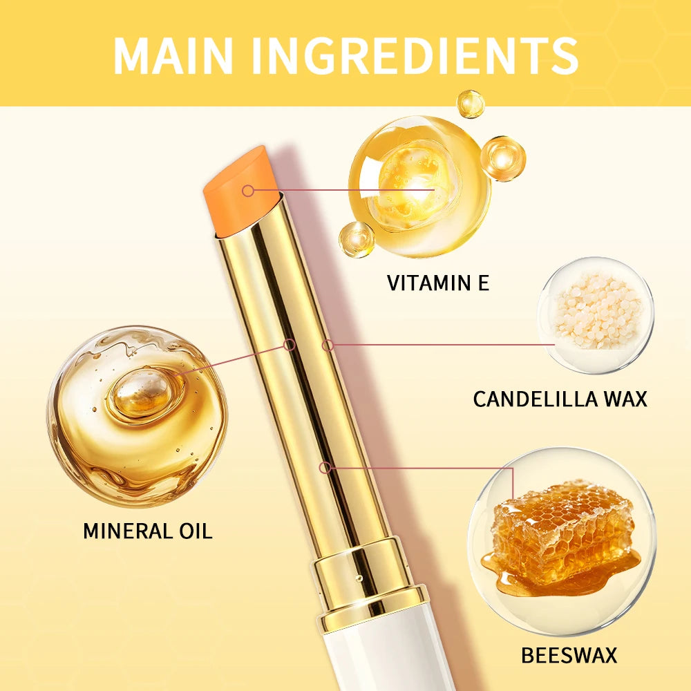 Natural Sheer Honey Tinted Lip Balm Moisturizing Plumping Smooth Enhance Natural Color Lip Care Daily Lip Cosmetics HIP