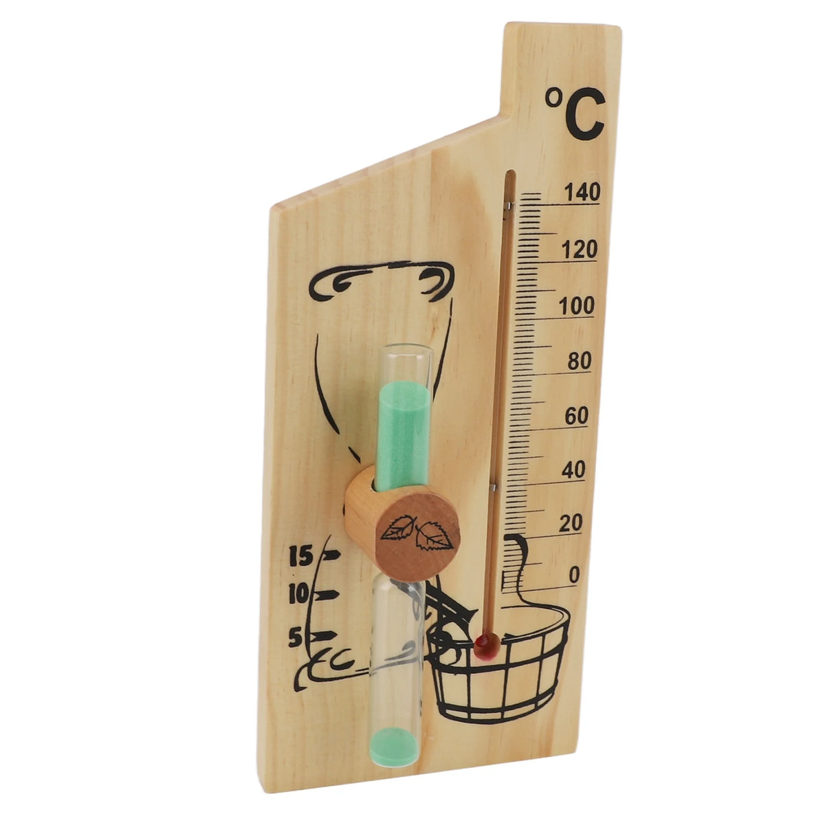 Sauna Thermometer Hourglass 0 To 140 Celsius Degree Sauna Temperature Gauge Sand Timer Golden 15 Minute Timing Wood for Hotel HIP