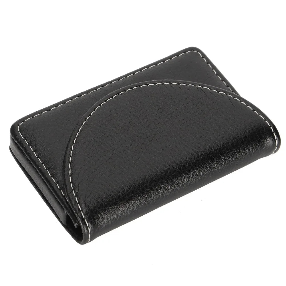 Litchi Leather Business Card Holder – Magnetic Closure Case Business Card Holder HIP