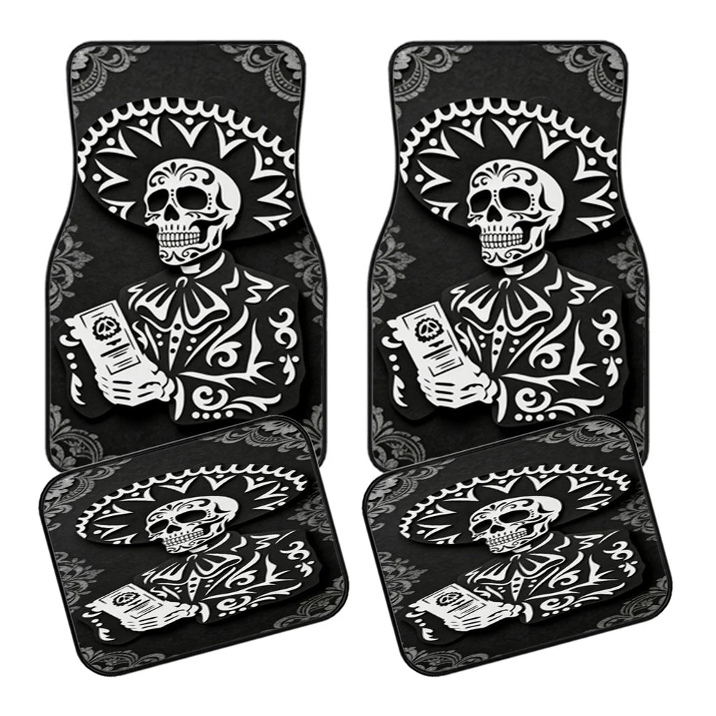 4-Piece Car Floor Mat Set – Anti-Slip Polyester Fiber Car Floor Mats HIP black