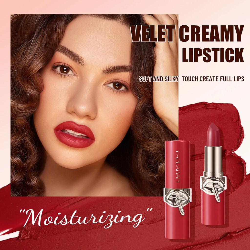 Handaiyan Creamy Velvet Lipstick – 6 Shades, Long-Lasting Velvet Matte Lipstick HIP