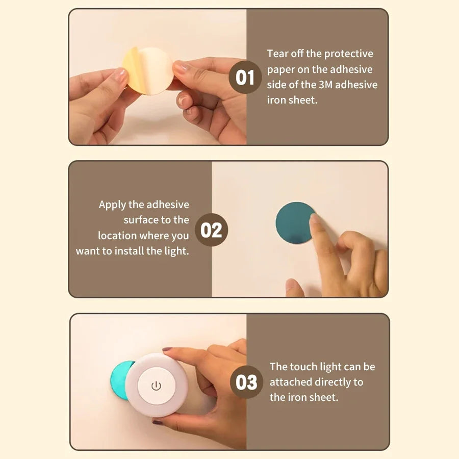 Rechargeable Touch Dimming LED Night Light Wireless Wall Lamp Reading Book Light Dimmable For Bedroom Cabinet Kitchen Wardrobe HIP