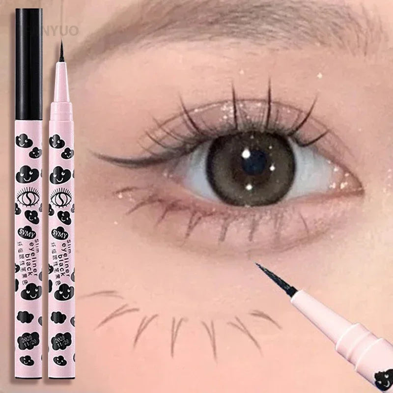 0.01mm Liquid Eyeliner Pen Ultra-thin Matte Smooth Quick Dry Waterproof Eyeliner Lower Eyelash Silkworm Pencil Non Smudging HIP